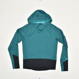 Oakley Men Pullover Hoodie High Neck Long Sleeve Polyester Green Size XS